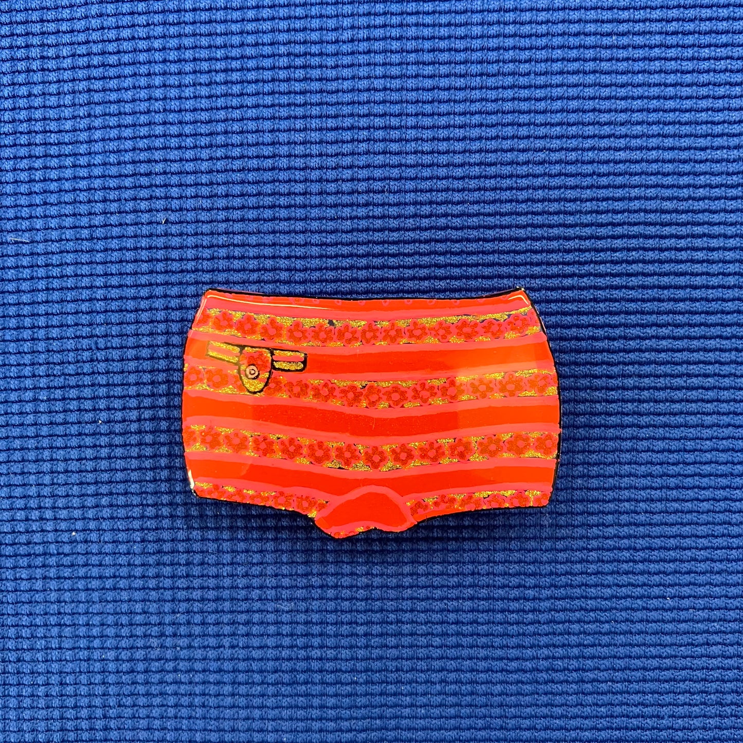 Maillot de bain homme rouge à fleurs