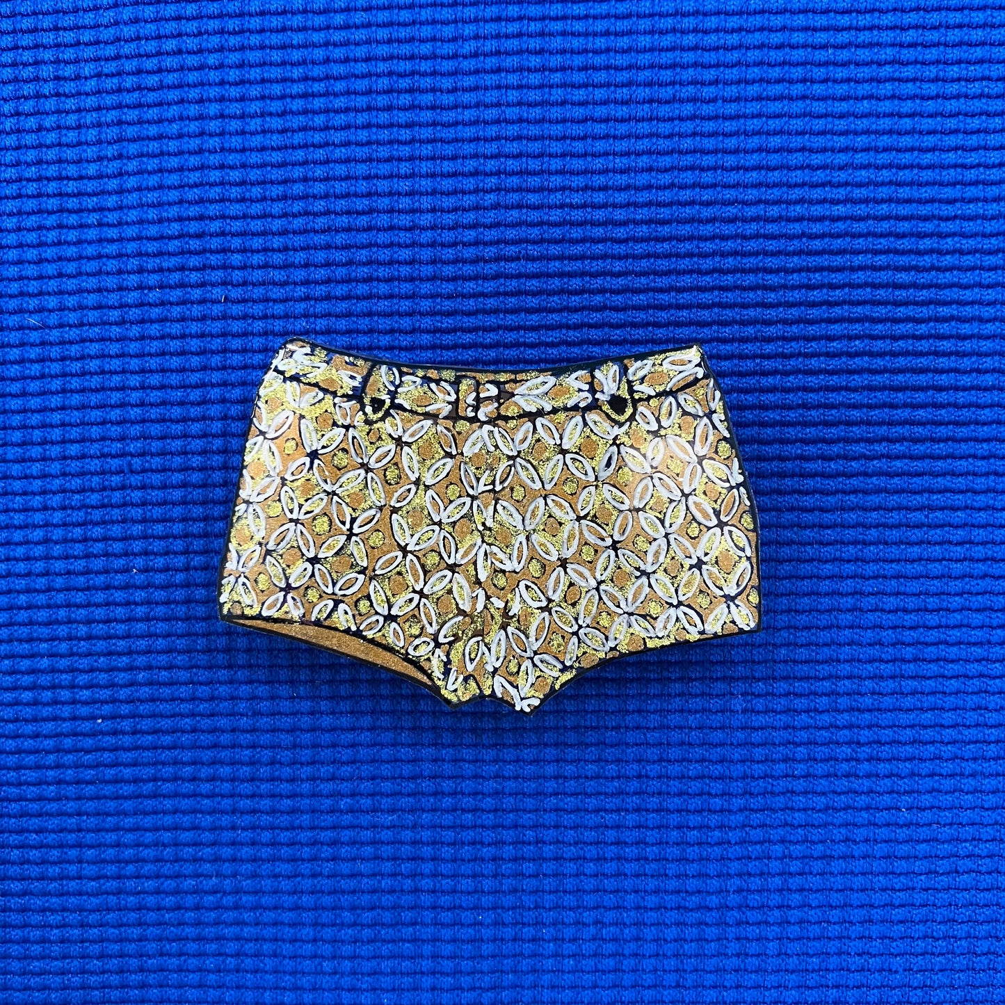 Maillot de bain homme motifs géométriques dorés