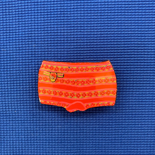 Maillot de bain homme rouge à fleurs