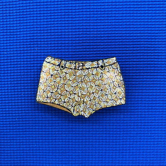 Maillot de bain homme motifs géométriques dorés