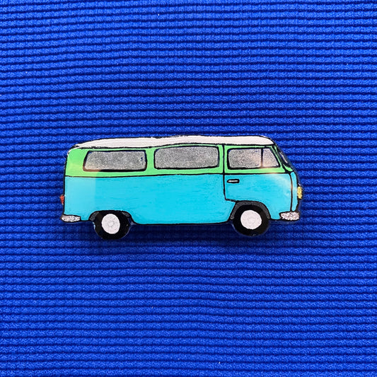 Minibus bleu