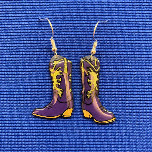 Santiags violet et or
