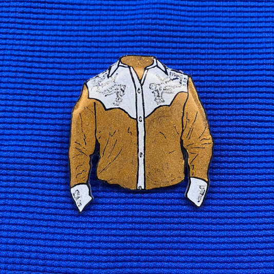 Chemise brodée blanc et bronze
