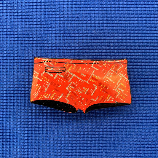 Maillot de bain homme rouge motifs géométriques